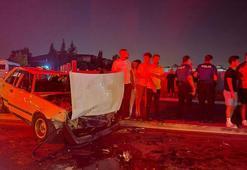 Tarsus'ta otomobil, karşı şeride geçip 2 otomobille çarpıştı; 1 ölü, 8 yaralı