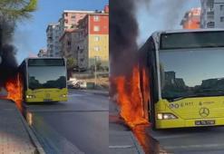 Ümraniye'de İETT otobüsü alev alev yandı; yolcular tahliye edildi