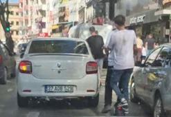 Çocukların skuter ile tehlikeli yolculuğu kamerada