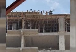 İnşaat işçisinden 10'uncu katta tehlikeli dans