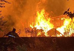 Samsun'da kereste fabrikasında yangın