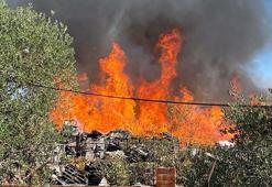 Manisa'daki palet fabrikası yangını kontrol altında