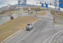 Çorum'da 3 kişinin yaralandığı kaza kamerada