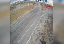 Çorum'da 3 kişinin yaralandığı kaza kamerada