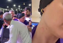 Düğünde, karşısında şarkı söylemeyi reddeden şarkıcıya saldırdı