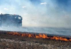 Anız yangınında alevler çiftliklere ulaşmadan kontrol altına alındı