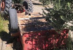 Devrilen traktörün sürücüsü öldü