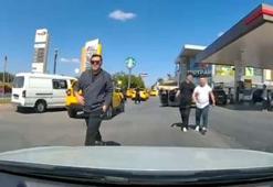 Trafikte tartıştığı sürücünün üzerine yürüdü; o anlar kamerada