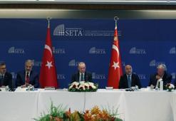 Cumhurbaşkanı Erdoğan, ABD'li düşünce kuruluşu temsilcileriyle Türkevi'nde bir araya geldi