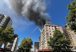 8 katlı binanın çatısında çıkan yangın söndürüldü