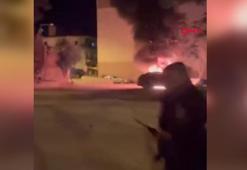 Otoparkta araç yangını; peş peşe patlamalar yaşandı