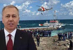 Bakan Yerlikaya'dan karaya oturan gemideki mürettebatı kurtaran helikopter pilotu üsteğmene tebrik