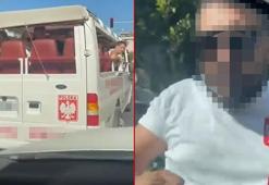 Tartıştığı sürücünün önünü kesip aracının camını yumrukladı