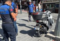 Avcılar'da kaldırıma motosiklet park eden sürücülere bin 406 lira ceza