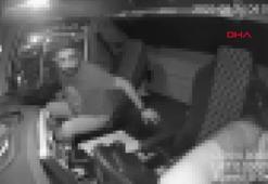 TIR şoförüne 'neden aracımıza çarptın' dayağı kamerada