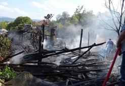 Evde çıkan yangın ormana sıçramadan söndürüldü