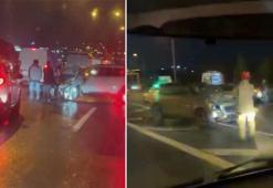 Eyüpsultan TEM Otoyolu'nda 17 aracın karıştığı zincirleme kaza