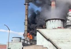 Sivas'ta termik santralde baca yangını