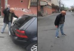Gaziosmanpaşa'da esnafa küfür edip otomobillere taşla saldırdı