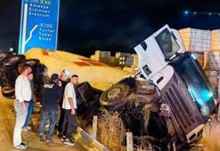 Devrilen tankerin şoförü yaralandı