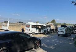 Minibüs ile kamyon kafa kafaya çarpıştı: 2 yaralı
