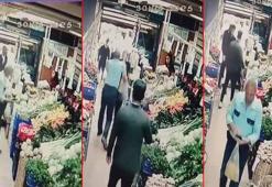 Küçükçekmece’de evcil hayvanıyla alışveriş yapan kadına yumruklu saldırı kamerada