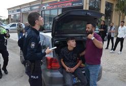 'Dur' ihtarına uymayan sürücü, 14 yaşındaki çocuk çıktı
