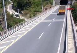 Viyadükte geri manevra yapan otobüs nedeniyle kaza yaptığını iddia edip şikayetçi oldu