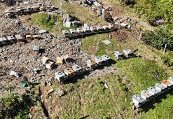 Artvin’de selde arı kovanları da zarar gördü