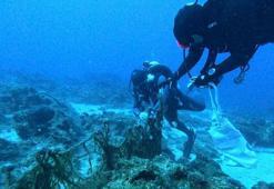 Datça'da deniz dibindeki hayalet ağlar çıkarıldı