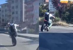 Tek teker üzerinde ilerleyip, hız yaptı; o anlar kamerada