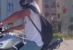 Tek teker üzerinde ilerleyip, hız yaptı; o anlar kamerada