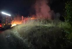 Tarladaki baraka alev alev yandı