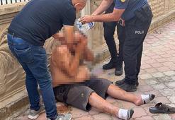 Üzerine tiner döküp, kendini yakmaya çalıştı