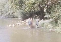 Serinlemek için girdiği çayda boğuldu