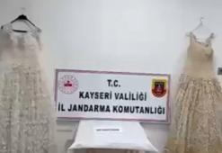 Kayseri'de gelinliğe işlenmiş 25 kilogram uyuşturucu ele geçirildi