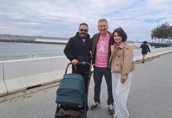 Meme kanserini yendi, anne oldu, bebeğiyle 'Pembe farkındalık yürüyüşüne' katıldı