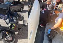 Kağıthane'de otomobil motosikletlilere çarptı: 4 yaralı