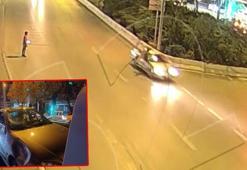 Kırıkkale’de otomobilin çarptığı yaya yaralandı; kaza anı kamerada