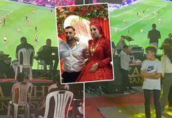 Galatasaraylı damat, derbiyi düğününde kurdurduğu dev projeksiyondan izledi