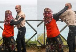 Mahsur kaldığı falezlerden kurtarıldı, gazetecilere saldırdı