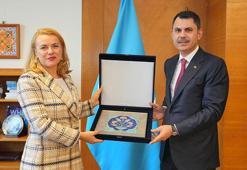 Bakan Kurum, UNECE İcra Direktörü Tatiana Molcean ile görüştü