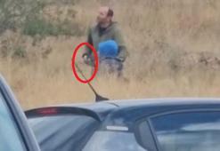 Eski eşine silah doğrultan şüpheliye gözaltı; o anlar kamerada