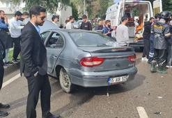 Otomobil, yayaya yol vermek için duran otomobile çarptı: 3 yaralı