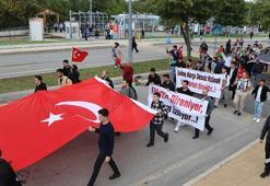 Samsun'da üniversite öğrencileri Filistin için yürüdü