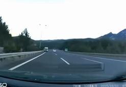 Otoyolda ters yönde ilerleyen kamyonet kamerada