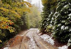 Bolu’nun yüksek kesimlerine kar yağdı