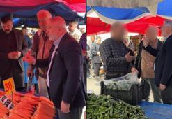 Pazar denetiminde belediye başkanından müşteriye kötü davranan esnafa tepki