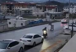 Rüzgarın şiddetiyle sürüklenen çöp konteyneri trafikte tehlike yarattı