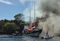 Fethiye'de tekne yangını